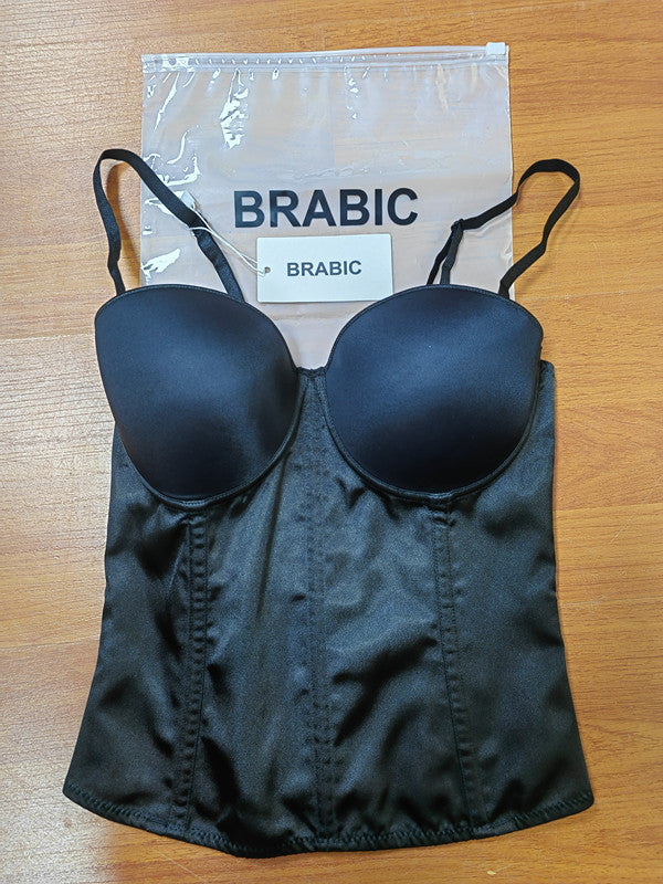 BRABIC Corsets Tops for Women, Bustier Shapewear Lingerie, Lace Waist Push Up Bodysuit